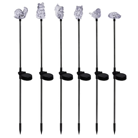 Lawnitator Clear Acrylic & Metal Garden Friends Solar Garden Stake, 20PK LA2742381